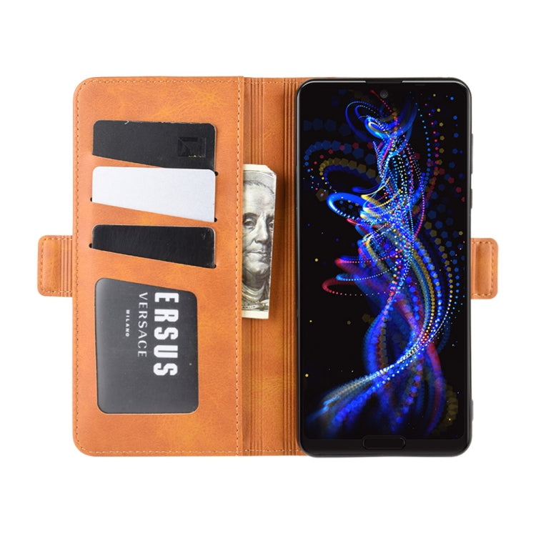 For Sharp Aquos R5G Dual-side Magnetic Buckle Horizontal Flip Leather Case with Holder & Card Slots & Wallet