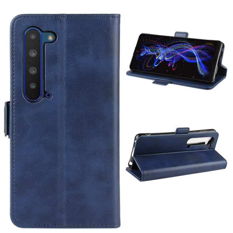 For Sharp Aquos R5G Dual-side Magnetic Buckle Horizontal Flip Leather Case with Holder & Card Slots & Wallet