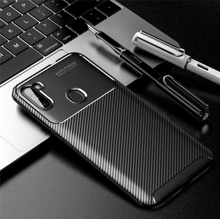 Fo Galaxy A11 Carbon Fiber Texture Shockproof TPU Case