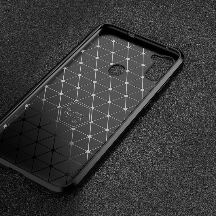 Fo Galaxy A11 Carbon Fiber Texture Shockproof TPU Case