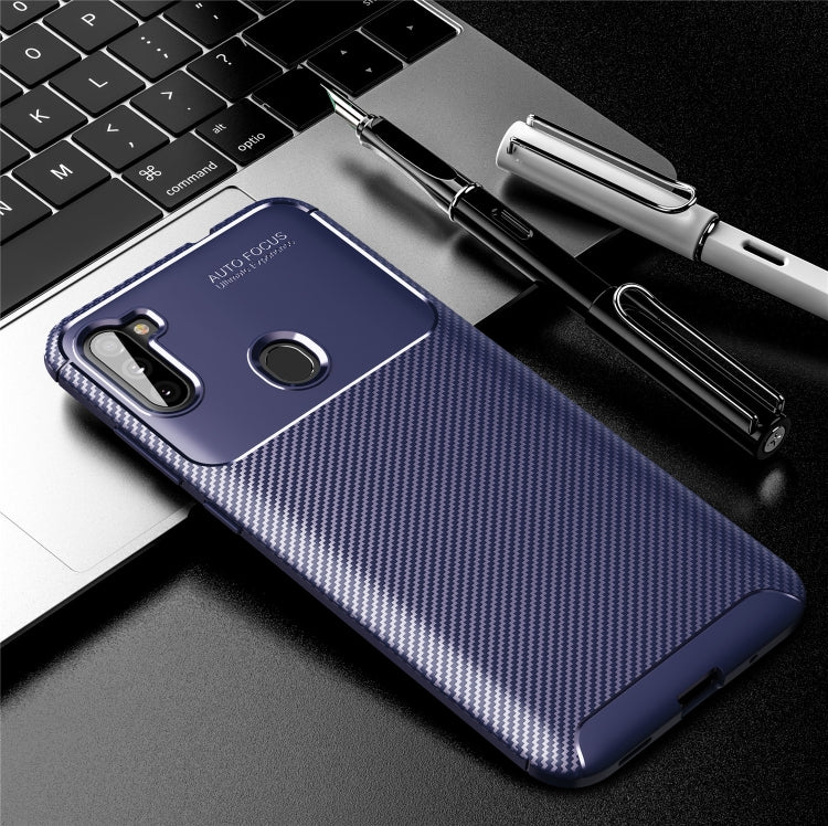 Fo Galaxy A11 Carbon Fiber Texture Shockproof TPU Case