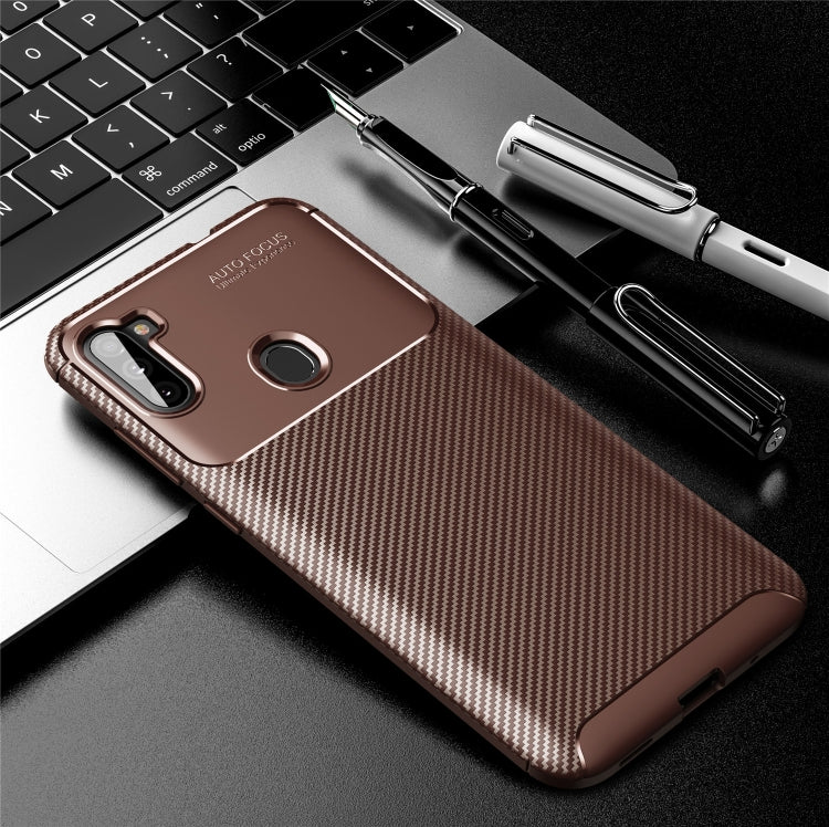 Fo Galaxy A11 Carbon Fiber Texture Shockproof TPU Case