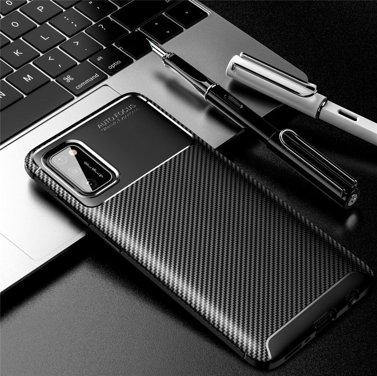 For Galaxy A41 Carbon Fiber Texture Shockproof TPU Case