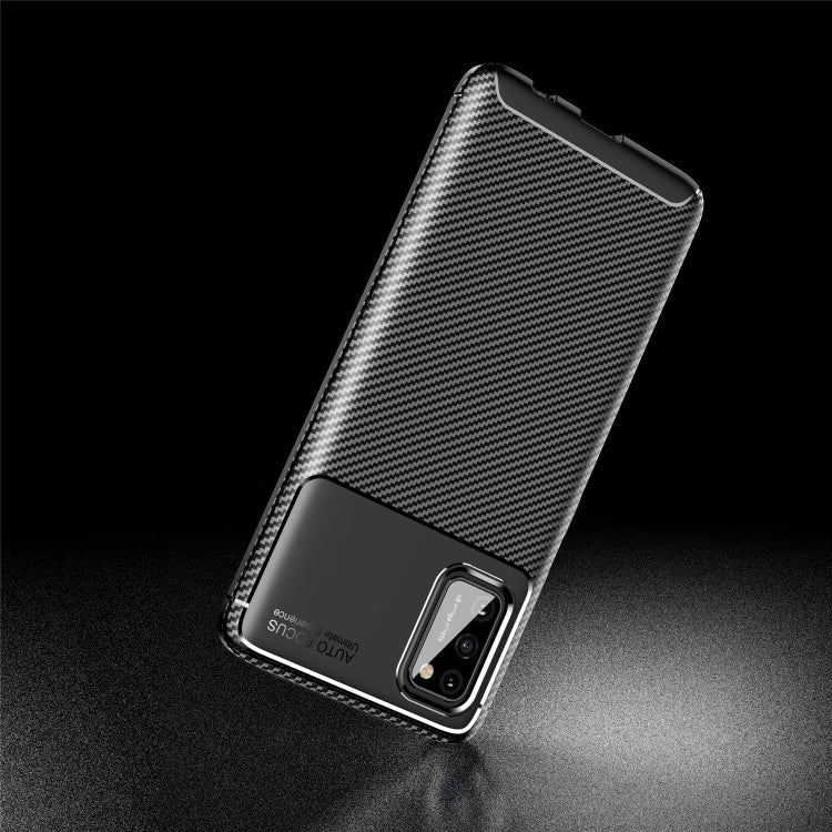 For Galaxy A41 Carbon Fiber Texture Shockproof TPU Case