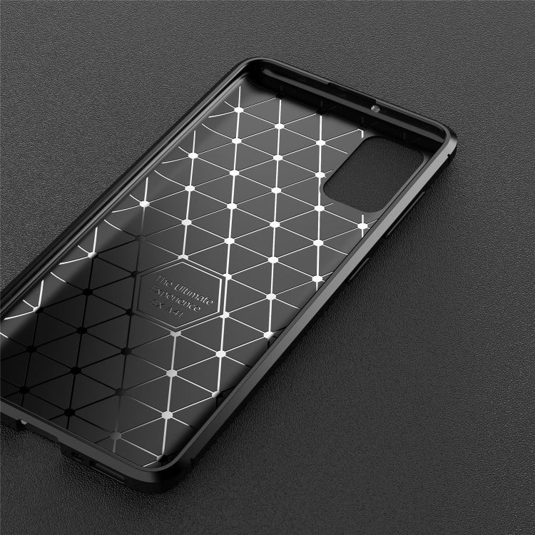 For Galaxy A41 Carbon Fiber Texture Shockproof TPU Case