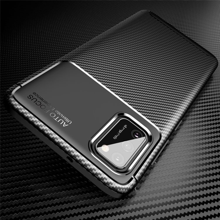 For Galaxy A41 Carbon Fiber Texture Shockproof TPU Case