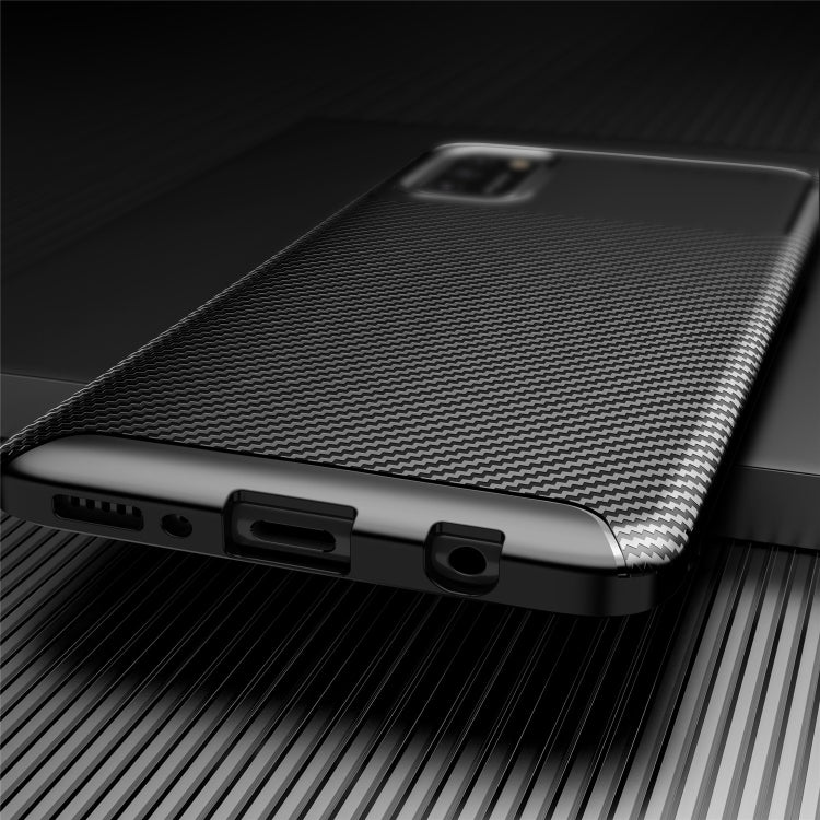 For Galaxy A41 Carbon Fiber Texture Shockproof TPU Case