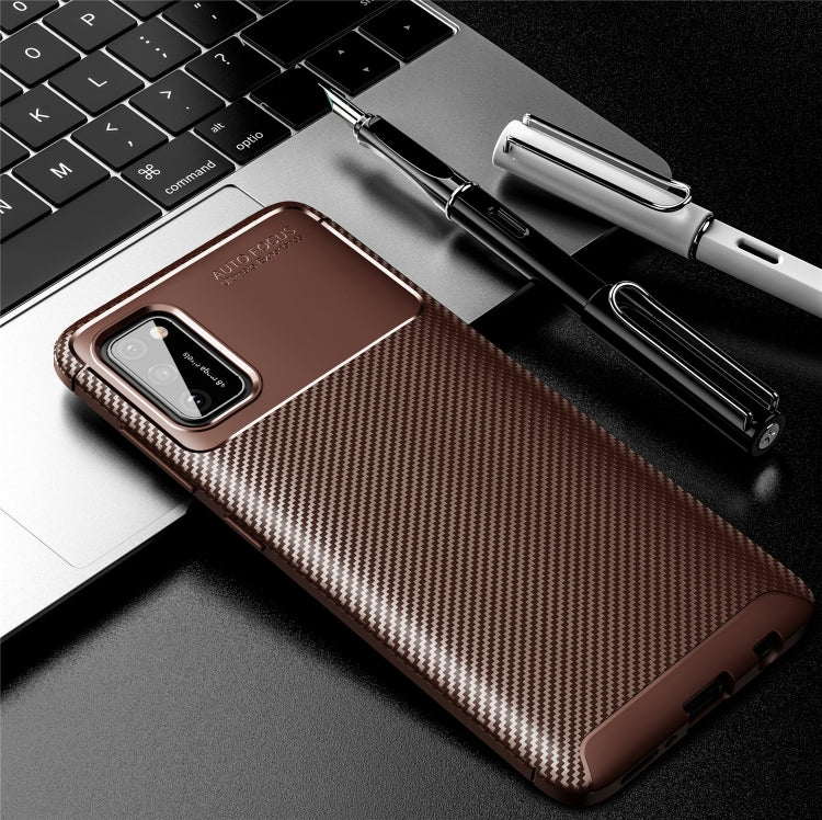 For Galaxy A41 Carbon Fiber Texture Shockproof TPU Case