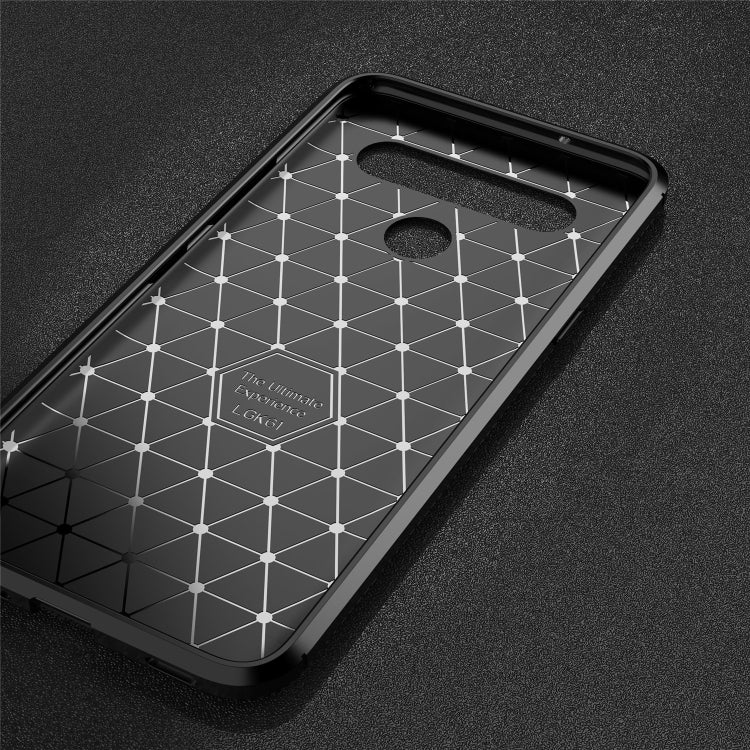 For LG K61 Carbon Fiber Texture Shockproof TPU Case(Brown)