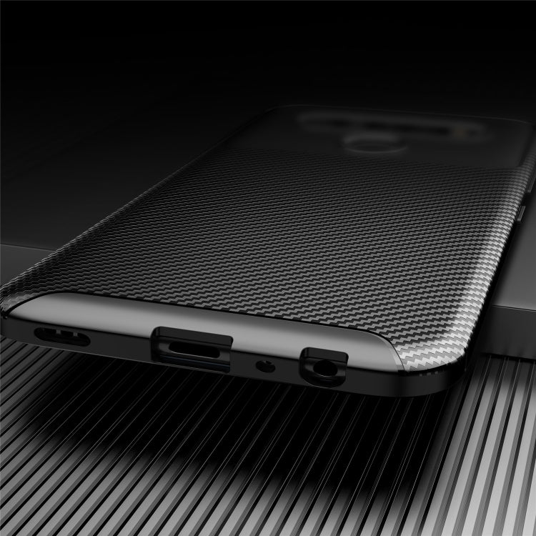 For LG K61 Carbon Fiber Texture Shockproof TPU Case(Brown)