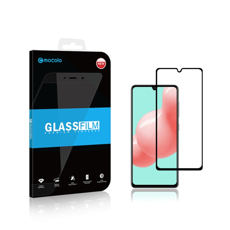 For Galaxy A41 2PCS mocolo 0.33mm 9H 2.5D Full Glue Tempered Glass Film