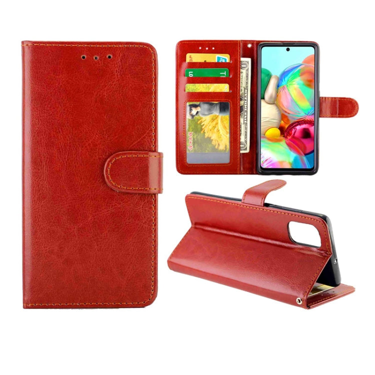 For Galaxy A71 Crazy Horse Texture Leather Horizontal Flip Protective Case with Holder & Card Slots & Wallet & Photo Frame