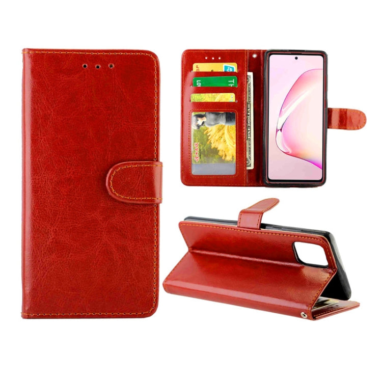 For Galaxy Note 10 Lite Crazy Horse Texture Leather Horizontal Flip Protective Case with Holder & Card Slots & Wallet & Photo Frame