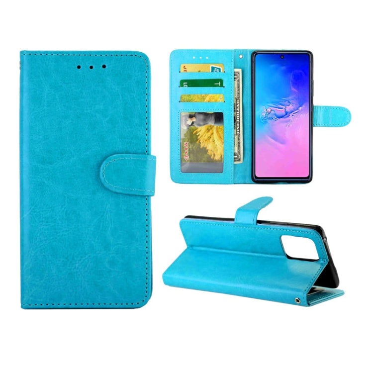 For Galaxy S10 Lite Crazy Horse Texture Leather Horizontal Flip Protective Case with Holder & Card Slots & Wallet & Photo Frame