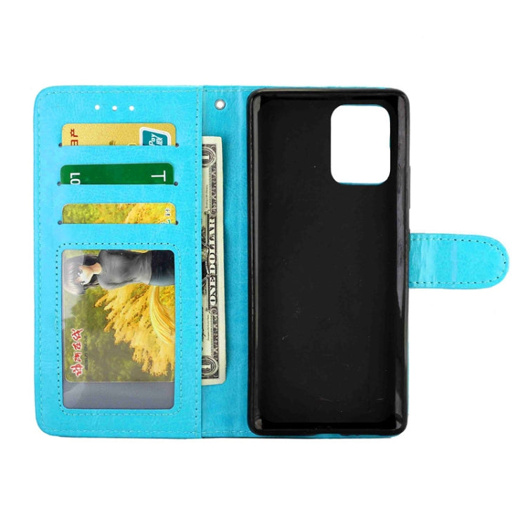 For Galaxy S10 Lite Crazy Horse Texture Leather Horizontal Flip Protective Case with Holder & Card Slots & Wallet & Photo Frame