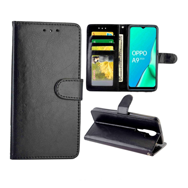 For OPPO A9 (2020) / A5 (2020) Crazy Horse Texture Leather Horizontal Flip Protective Case with Holder & Card Slots & Wallet & Photo Frame