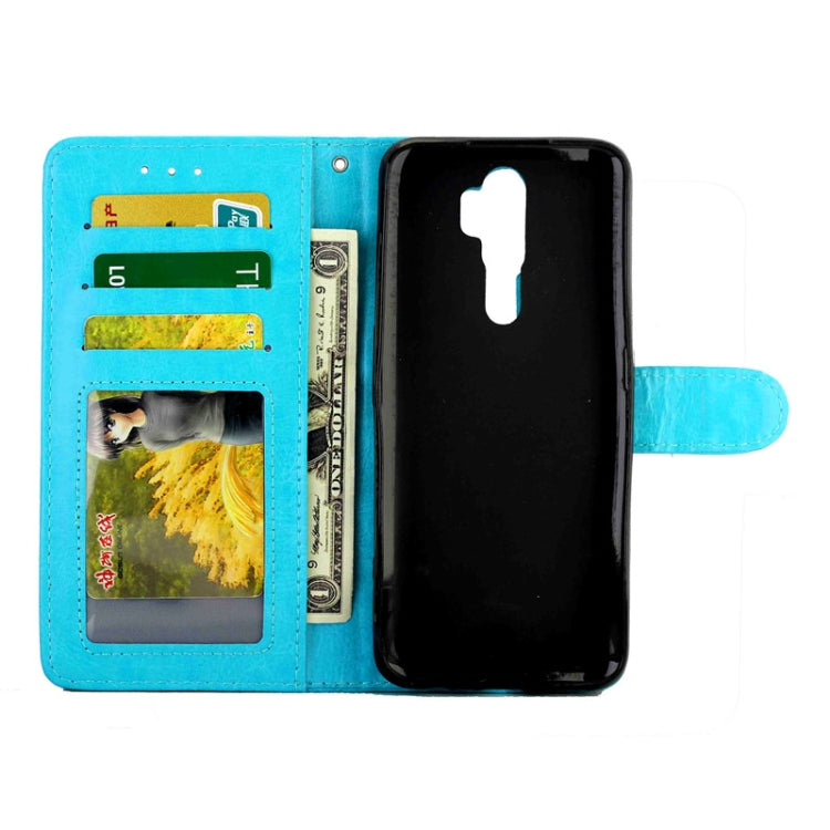 For OPPO A9 (2020) / A5 (2020) Crazy Horse Texture Leather Horizontal Flip Protective Case with Holder & Card Slots & Wallet & Photo Frame