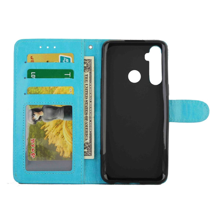 For OPPO Realme 5 Crazy Horse Texture Leather Horizontal Flip Protective Case with Holder & Card Slots & Wallet & Photo Frame