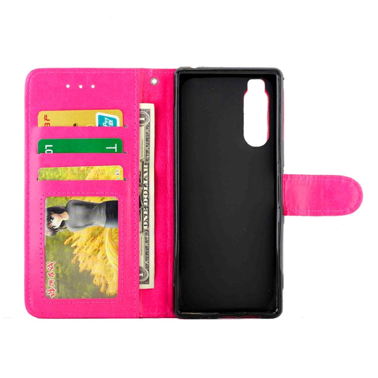 For Sony Xperia 5 Crazy Horse Texture Leather Horizontal Flip Protective Case with Holder & Card Slots & Wallet & Photo Frame