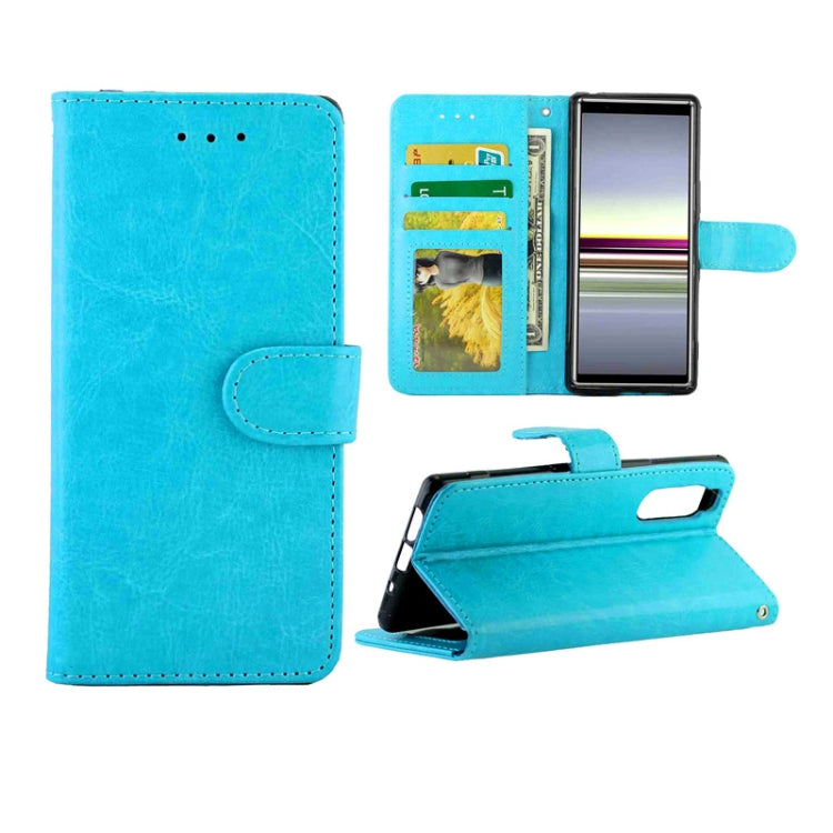 For Sony Xperia 5 Crazy Horse Texture Leather Horizontal Flip Protective Case with Holder & Card Slots & Wallet & Photo Frame