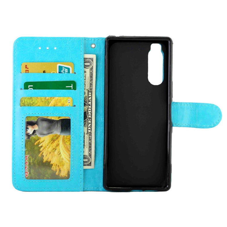For Sony Xperia 5 Crazy Horse Texture Leather Horizontal Flip Protective Case with Holder & Card Slots & Wallet & Photo Frame