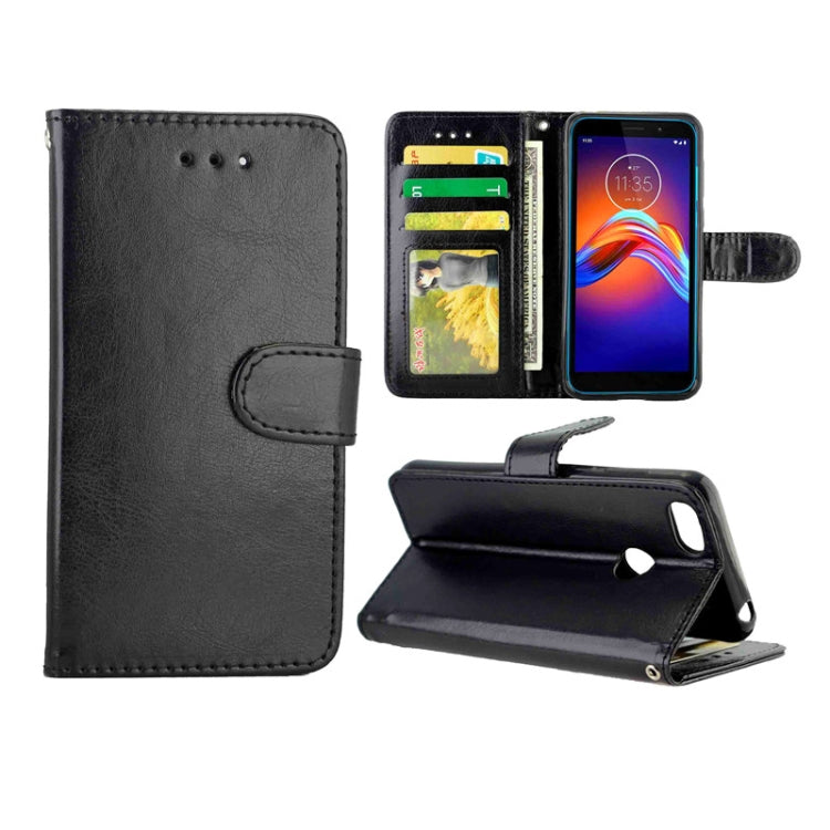 For Motorola MOTO E6 Play Crazy Horse Texture Leather Horizontal Flip Protective Case with Holder & Card Slots & Wallet & Photo Frame