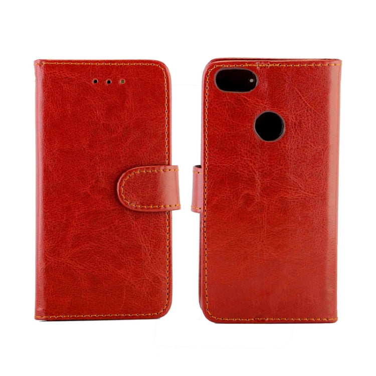 For Motorola MOTO E6 Play Crazy Horse Texture Leather Horizontal Flip Protective Case with Holder & Card Slots & Wallet & Photo Frame