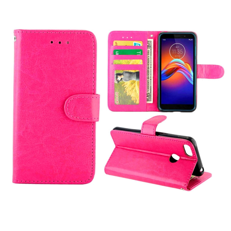 For Motorola MOTO E6 Play Crazy Horse Texture Leather Horizontal Flip Protective Case with Holder & Card Slots & Wallet & Photo Frame