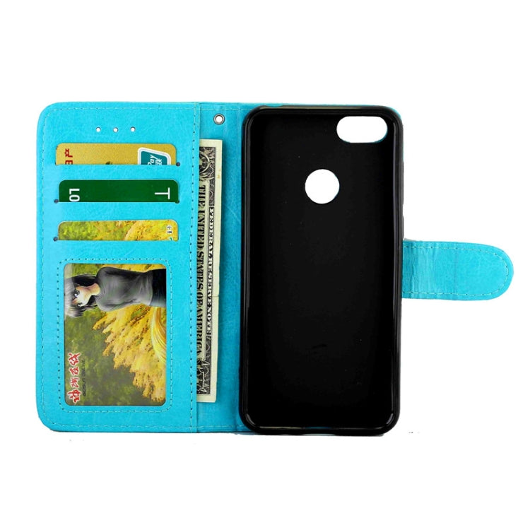 For Motorola MOTO E6 Play Crazy Horse Texture Leather Horizontal Flip Protective Case with Holder & Card Slots & Wallet & Photo Frame