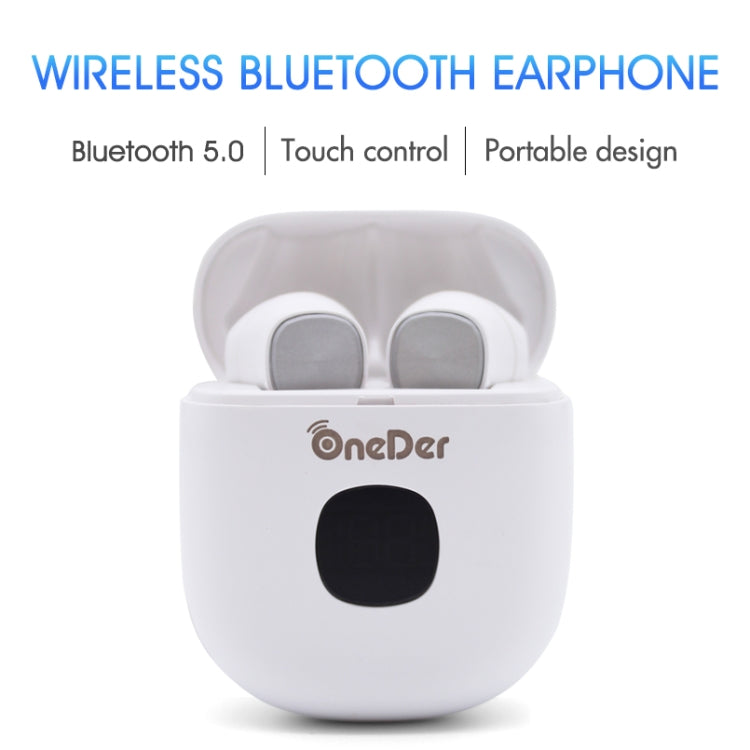 Oneder W16 TWS Bluetooth 5.0 Wireless Bluetooth Earphone with Charging Box, Support HD Call & LED Display Battery
