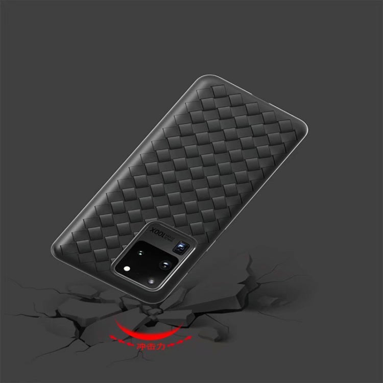 For Galaxy S20 Non-Slip Classic Woven Pattern Breathable TPU Case