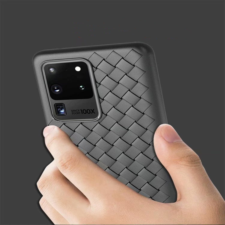 For Galaxy S20 Non-Slip Classic Woven Pattern Breathable TPU Case