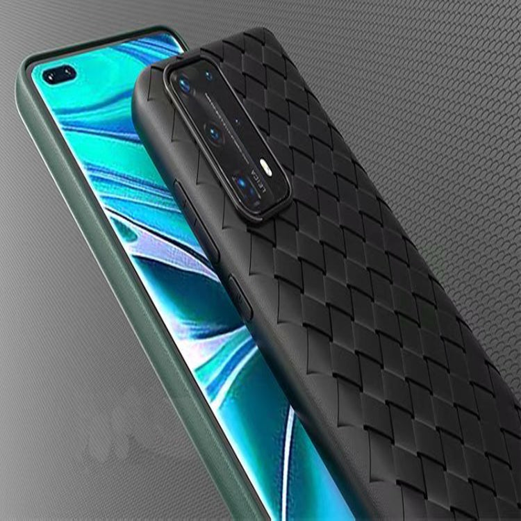 For Huawei P40 Non-Slip Classic Woven Pattern Breathable TPU Case