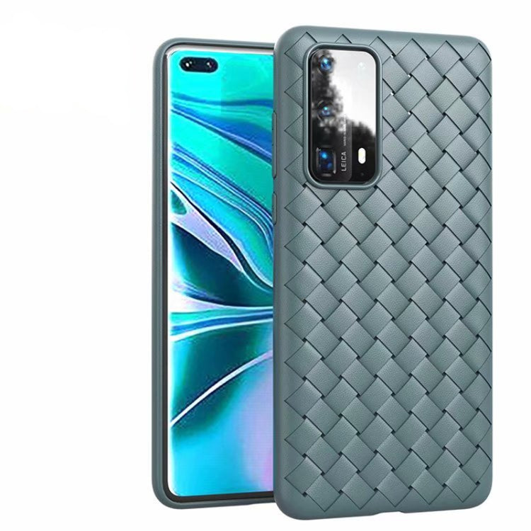 For Huawei P40 Non-Slip Classic Woven Pattern Breathable TPU Case