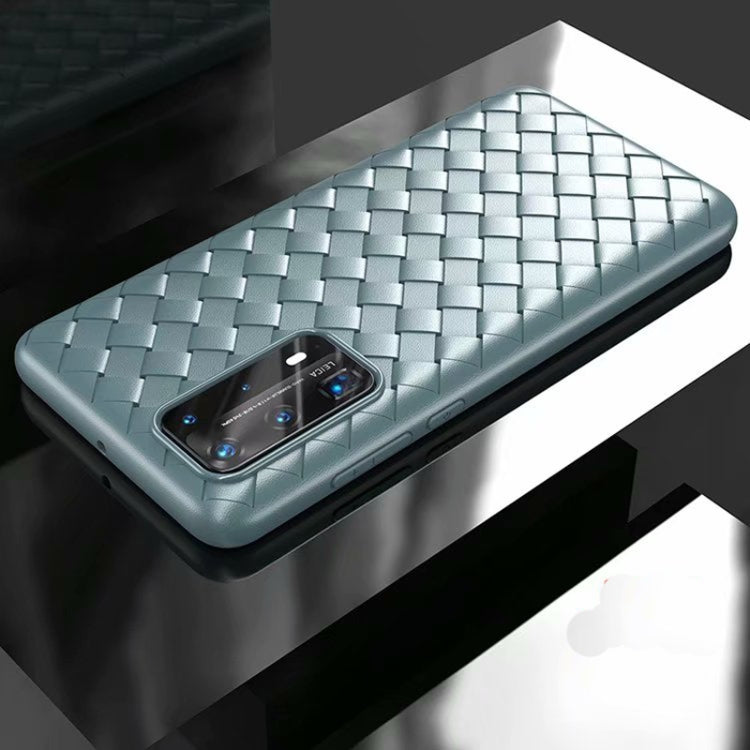 For Huawei P40 Non-Slip Classic Woven Pattern Breathable TPU Case