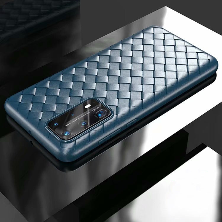 For Huawei P40 Non-Slip Classic Woven Pattern Breathable TPU Case