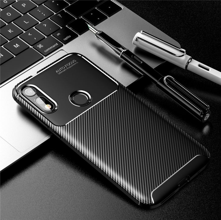 For Mootora MOTO E7 Carbon Fiber Texture Shockproof TPU Case(Black)