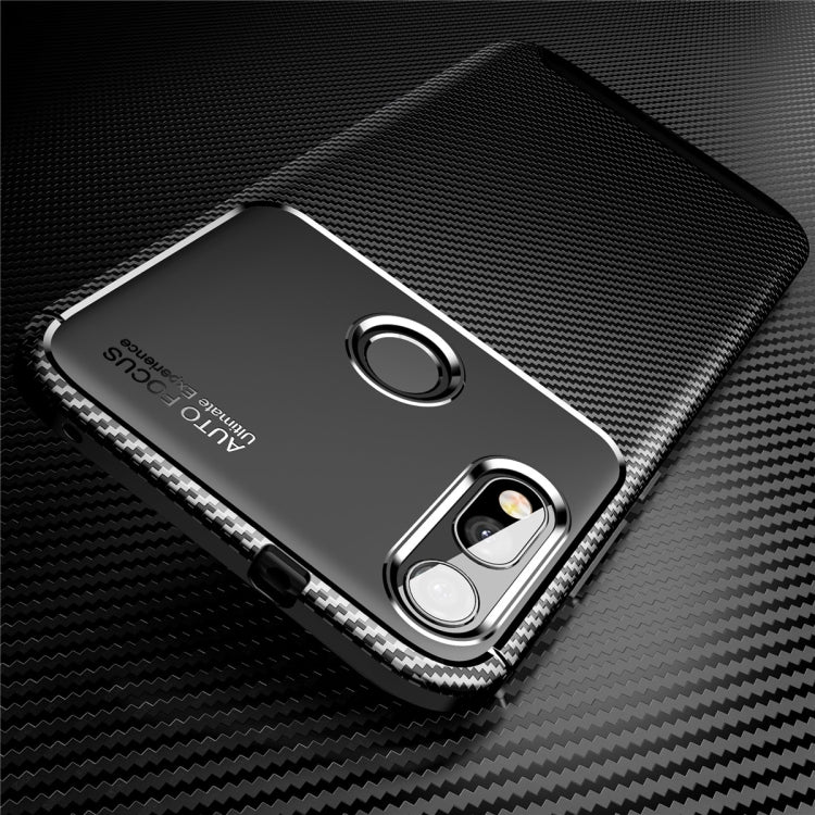 For Mootora MOTO E7 Carbon Fiber Texture Shockproof TPU Case(Black)