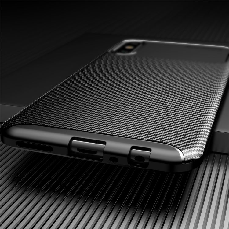 For Huawei Enjoy 10e Carbon Fiber Texture Shockproof TPU Case
