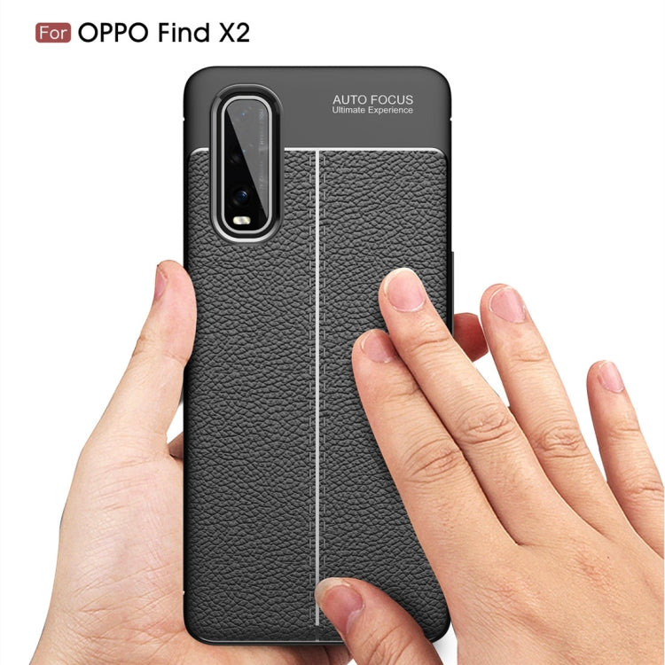 For OPPO Find X2 Litchi Texture TPU Shockproof Case