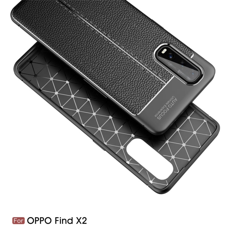 For OPPO Find X2 Litchi Texture TPU Shockproof Case