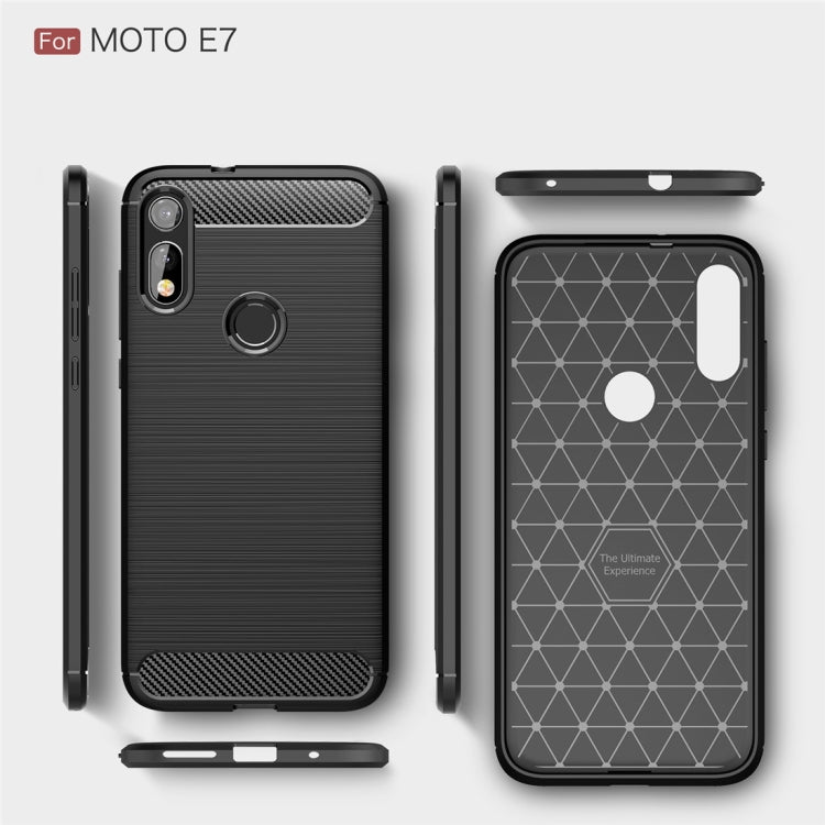 For MOTO E7 Brushed Texture Carbon Fiber TPU Case