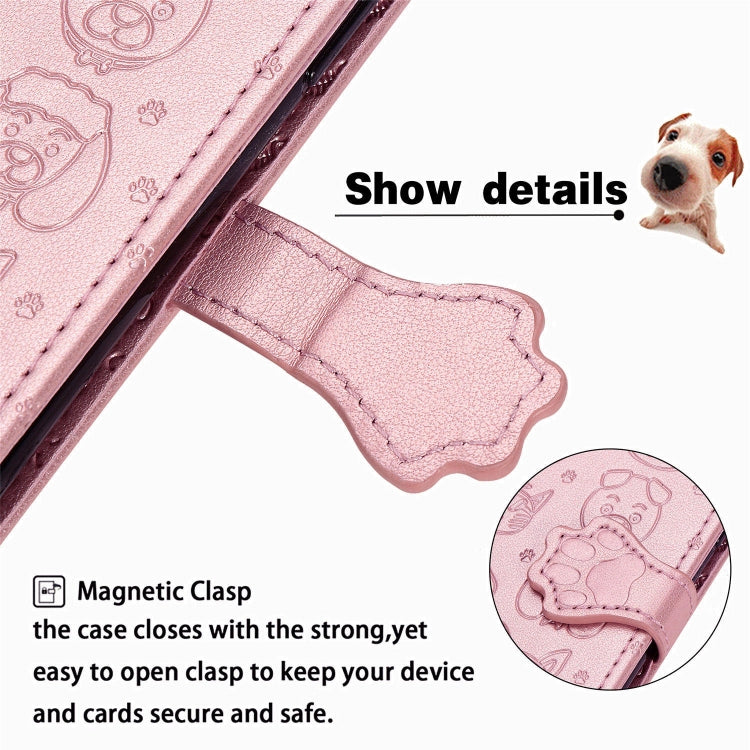 For Galaxy A80/A90 Cute Cat and Dog Embossed Horizontal Flip Leather Case with Bracket / Card Slot / Wallet / Lanyard