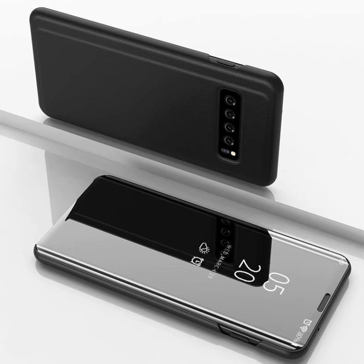 For LG V60 Plated Mirror Horizontal Flip Leather Case with Holder