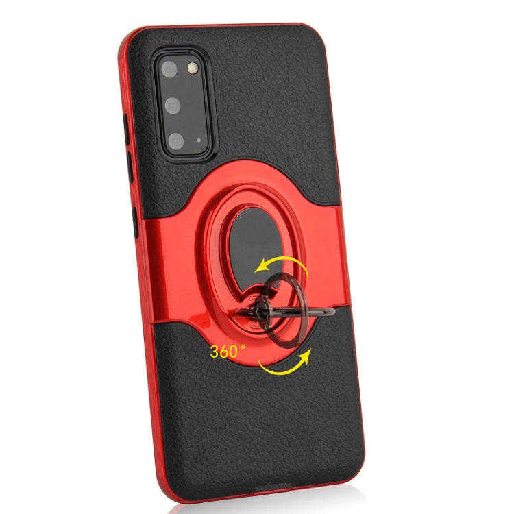 For Galaxy S20 Dual Layer TPU+PC Hybrid Armor Shockproof Case with 360 Degree Rotating Metal Ring Holder