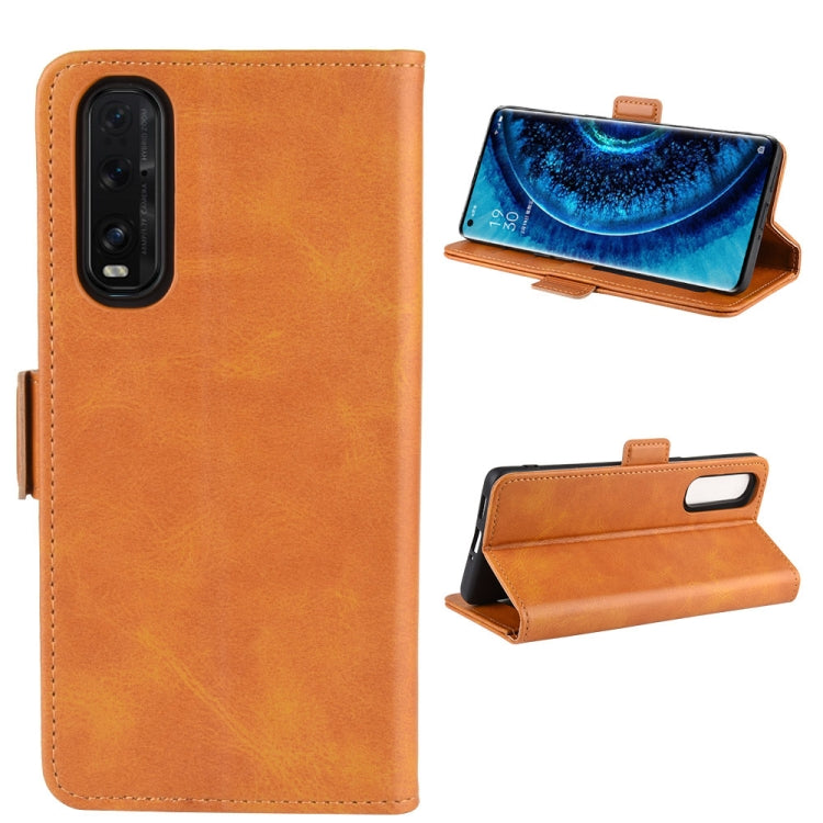 For OPPO Find X2 Dual-side Magnetic Buckle Horizontal Flip Leather Case with Holder & Card Slots & Wallet