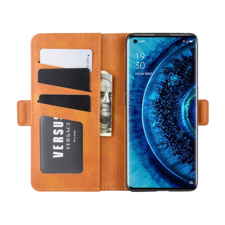 For OPPO Find X2 Dual-side Magnetic Buckle Horizontal Flip Leather Case with Holder & Card Slots & Wallet