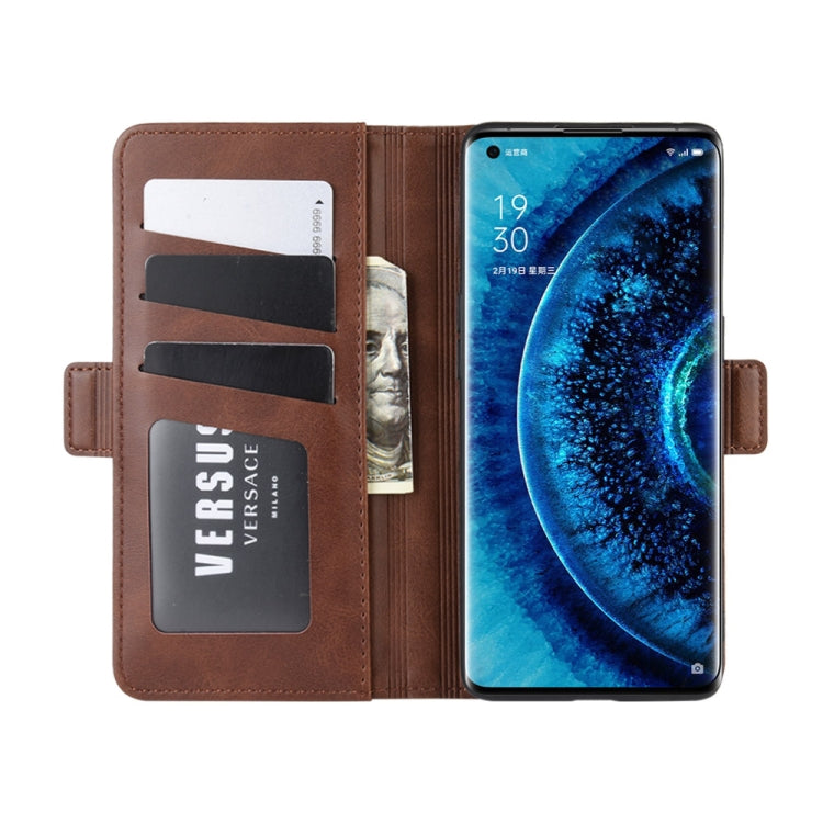 For OPPO Find X2 Dual-side Magnetic Buckle Horizontal Flip Leather Case with Holder & Card Slots & Wallet