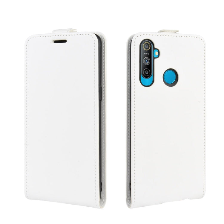 For OPPO Realme C3 (3 Cameras) / Realme 5 R64 Texture Single Vertical Flip PU Leather Protective Case with Card Slot & Photo Frame