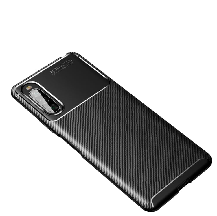 For Sony Xperia 10 II Carbon Fiber Texture Shockproof TPU Case